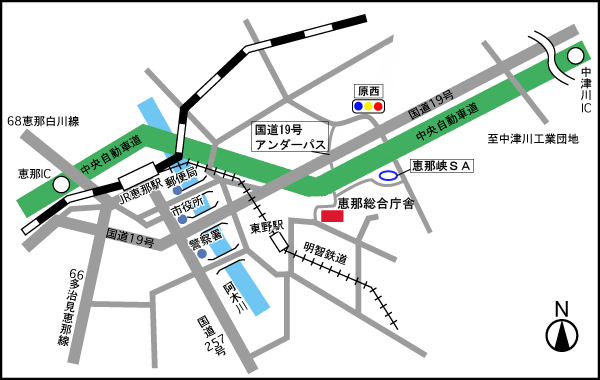 恵那総合庁舎地図