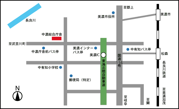 中濃総合庁舎周辺図