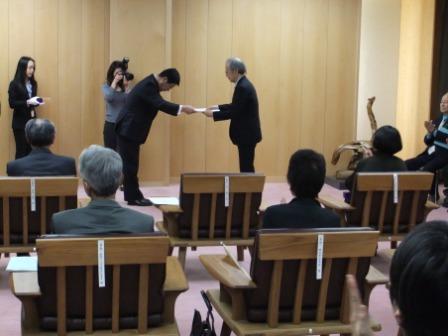 県庁での岐阜県芸術文化顕彰及び奨励表彰式に出席