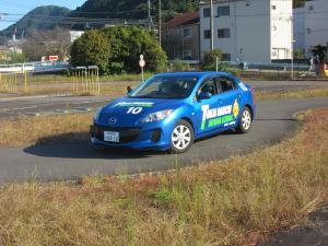 教習車にてクランク実施中