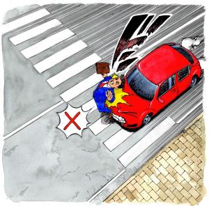 横断歩道上の事故
