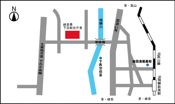 下呂総合庁舎地図