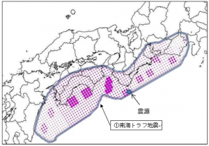 被害想定を行っている断層の位置その1