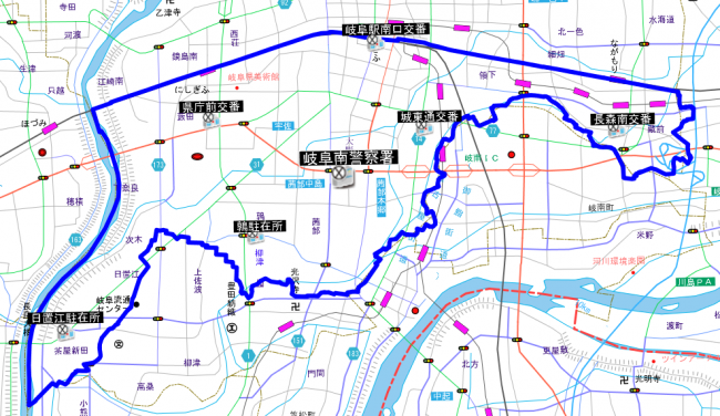 岐阜南警察署管内見取り図