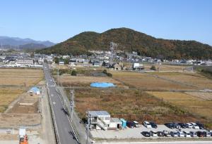 令和5年度の芥見町屋遺跡発掘区の遠景写真です