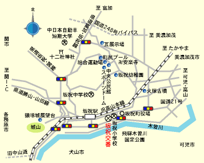 坂祝駐在所の案内図