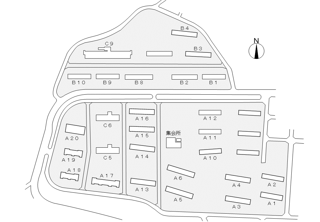尾崎住宅の配置図