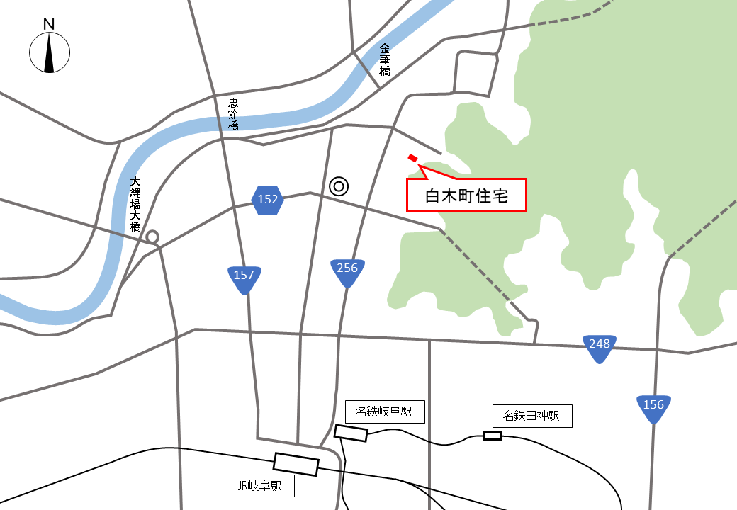 白木町住宅の地図（広域）
