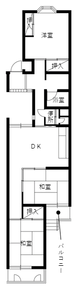 白木町住宅の間取り（4～6号室）