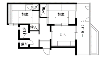 白木町住宅の間取り（4階9号室）