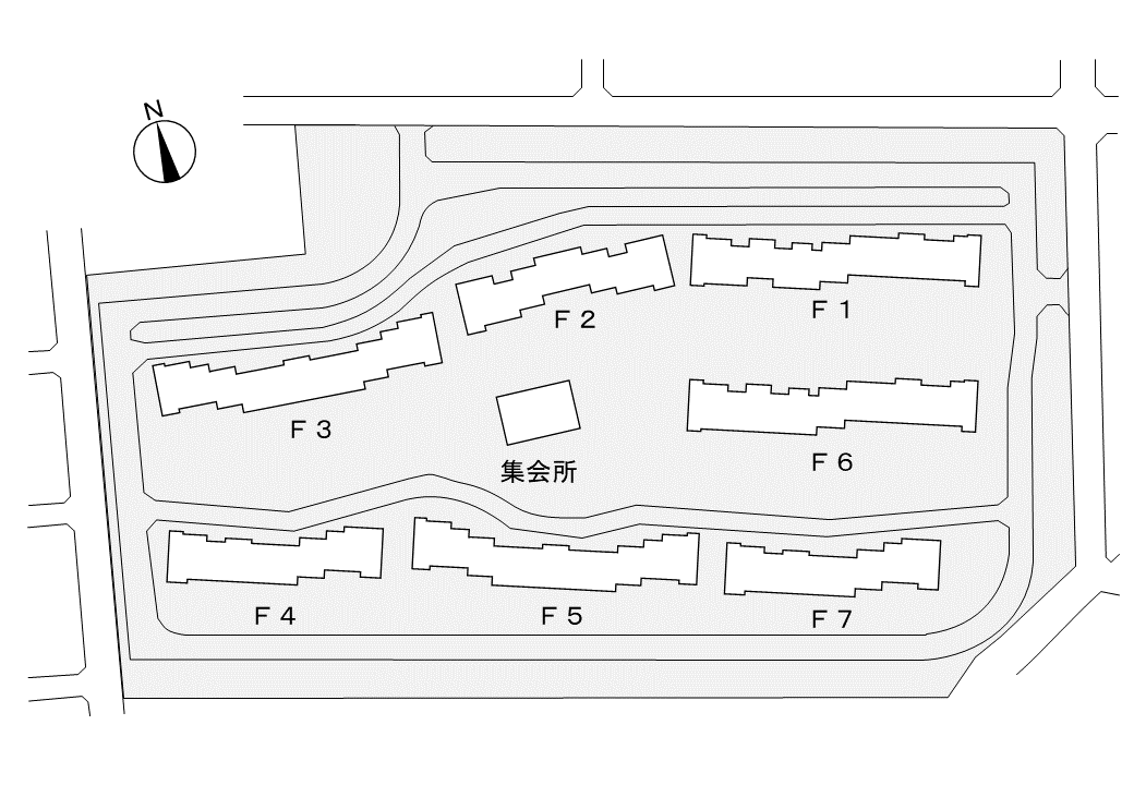 田神住宅の配置図