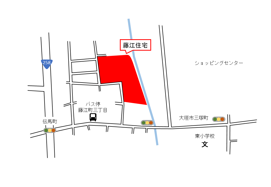 藤江住宅の地図（詳細）