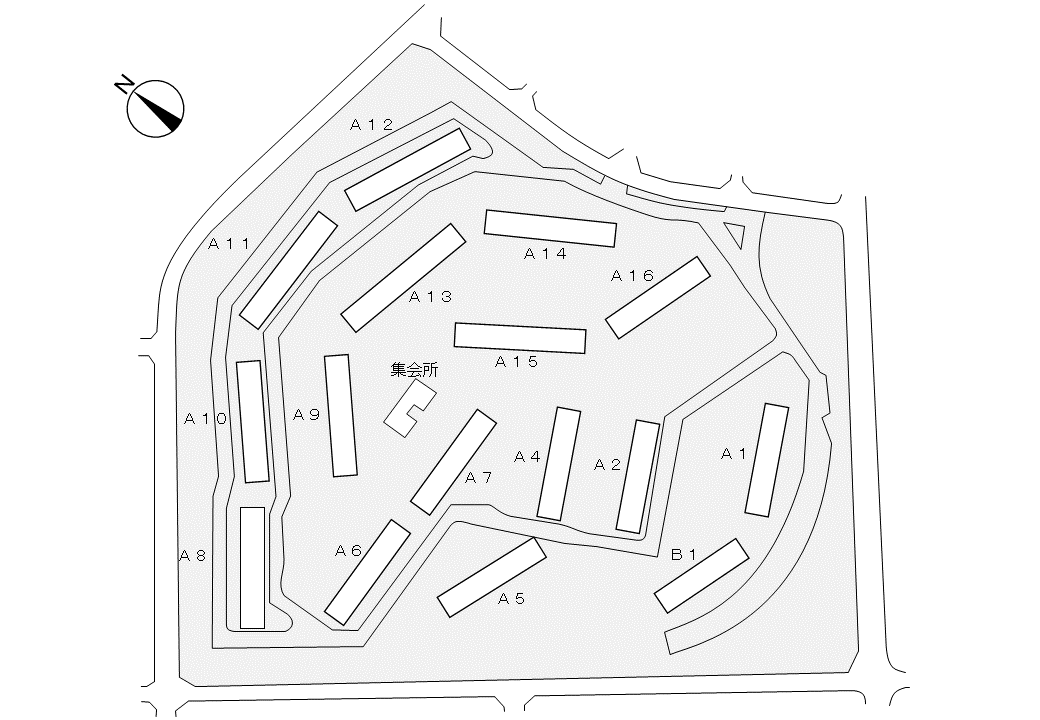 旭ヶ丘住宅の配置図
