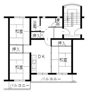 泉北住宅の間取り（A5～7棟　2タイプ）
