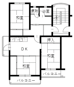 泉北住宅の間取り（A5～7棟　4タイプ）