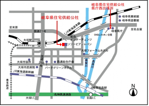 岐阜県住宅供給公社及び西出張所　所在地