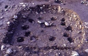 竪穴建物SB004の調査を完了した時の全景写真です