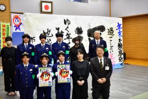 書道パフォーマンス後の様子