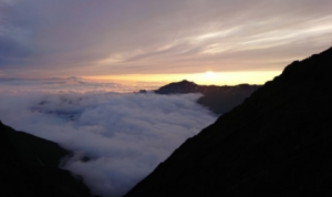 穂高の夕暮れ