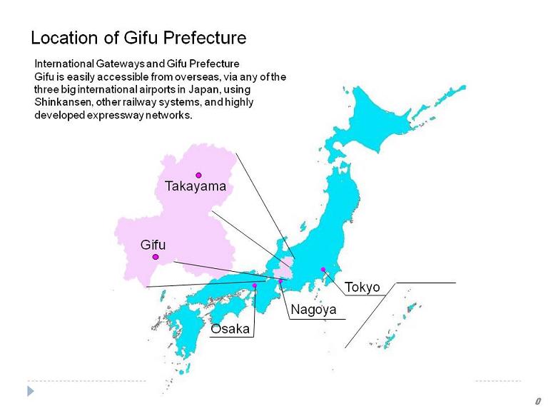 Loction of Gifu Prefecture