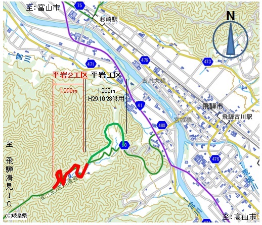 平岩工区位置図