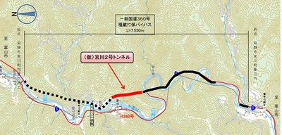 （仮）宮川2号トンネル位置図