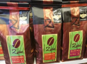 エクアドル特産のコーヒー豆