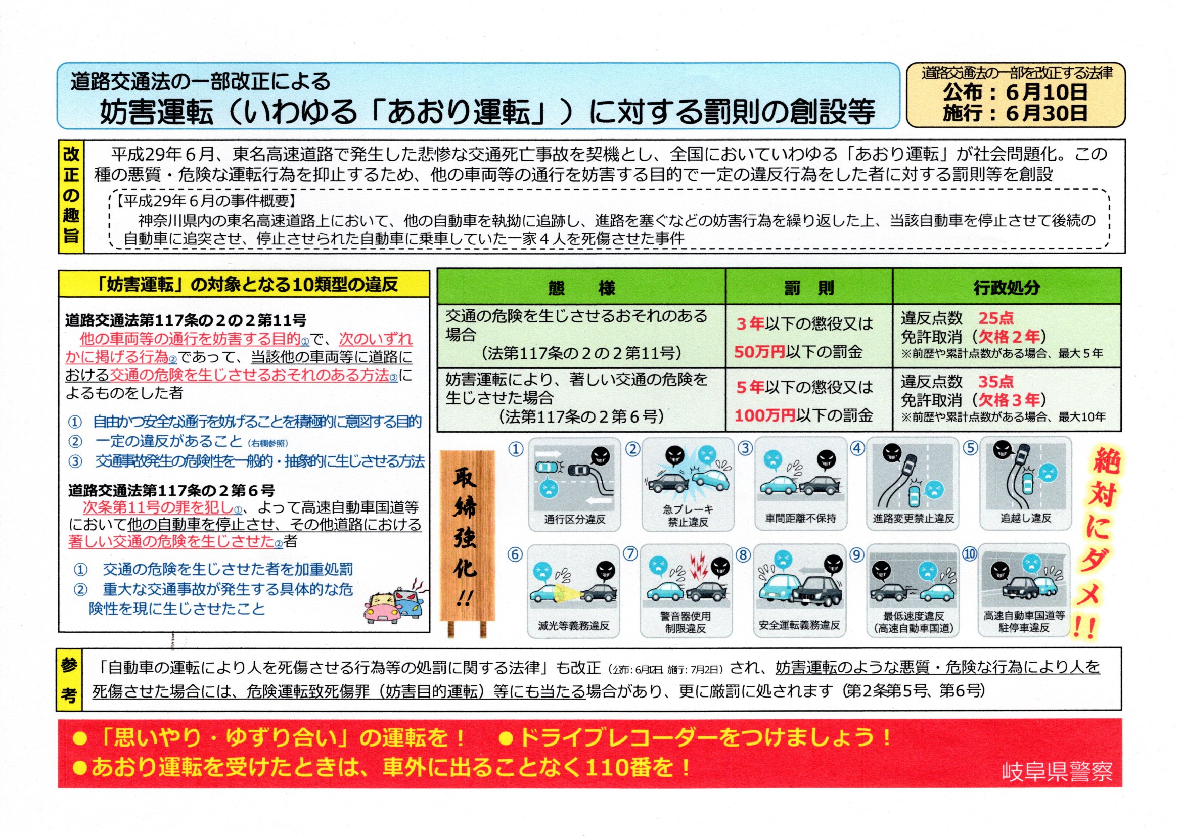 あおり運転チラシ