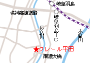 クレール平田へのアクセスマップ