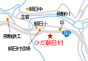 ひだ朝日村へのアクセスマップ