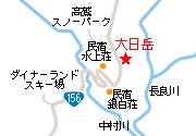 大日岳へのアクセスマップ
