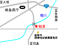 柳津へのアクセスマップ