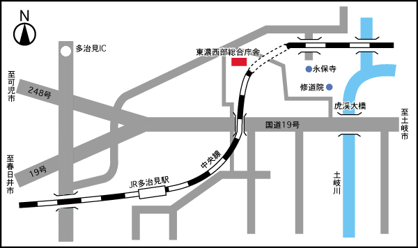 東濃西部総合庁舎周辺地図