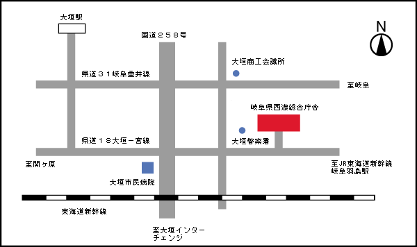 西濃農林事務所案内図