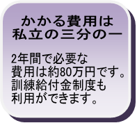 かかる費用は私立の三分の一