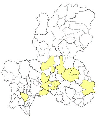 繭生産地域地図の画像