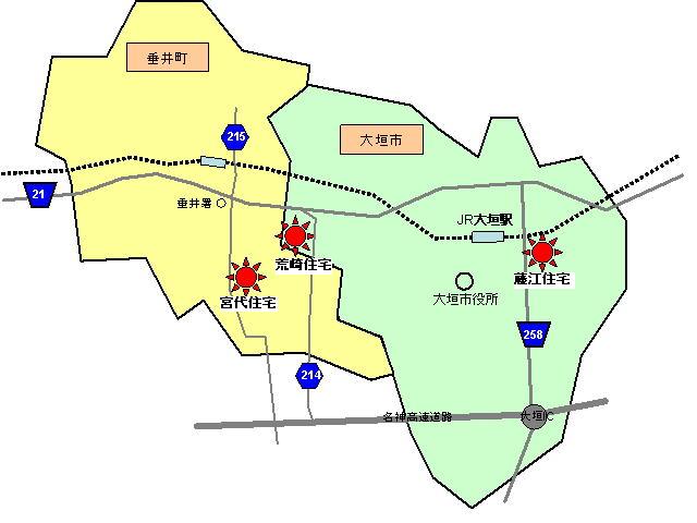 県営住宅（西濃地区）概略地図