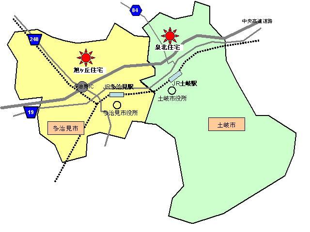 県営住宅（東濃地区）概略地図