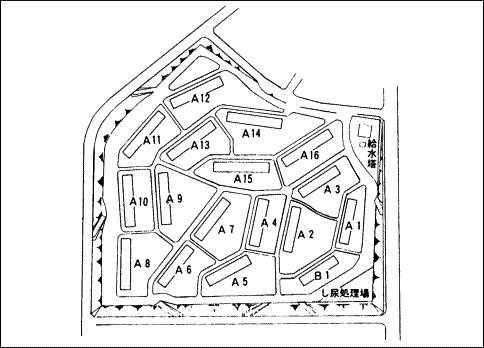 旭ヶ丘住宅の配置図