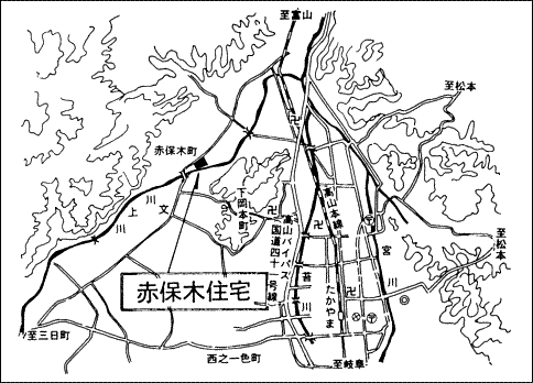 赤保木住宅の地図