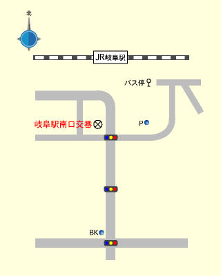 案内図岐阜駅南口交番