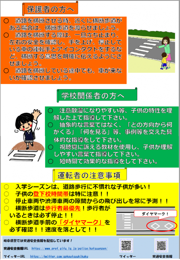 子どもを事故から守るために（裏）