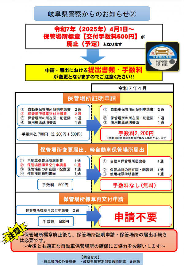 令和7年度保管場所標章2